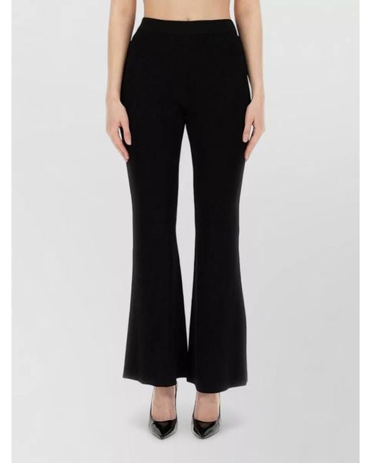 Michael Kors Black High Waist Ribbed Knit Flared Leggings