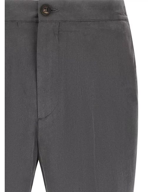 Pal Zileri Gray Capsule Trousers Button Detail Side Pockets for men