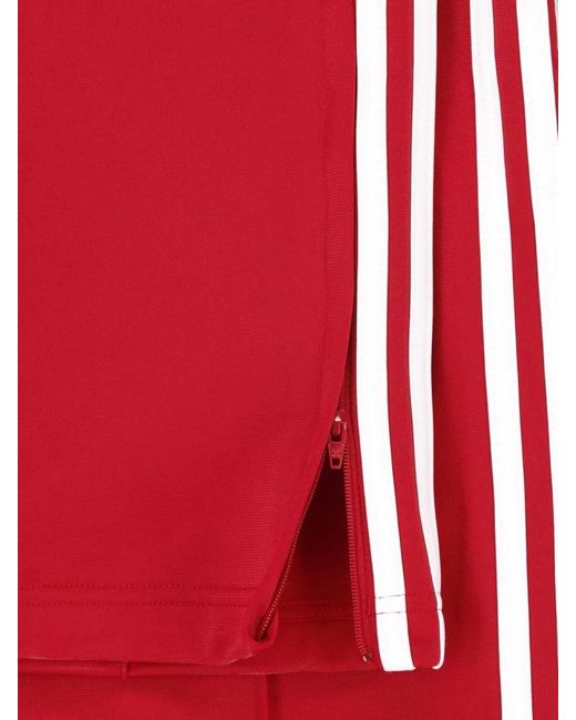 Adidas Red Elastic Waistband Shorts Three Stripe Design