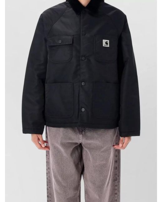 Carhartt Blue Quilted Loose-Fit Chore Jacket