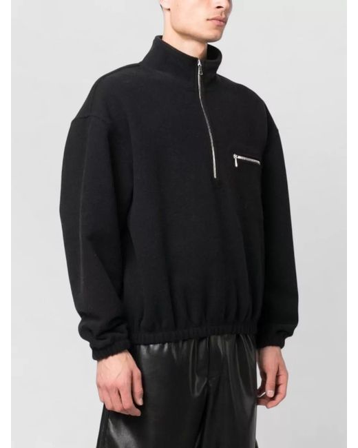 Rier Blue Crewneck Jacket High Collar Pocket for men