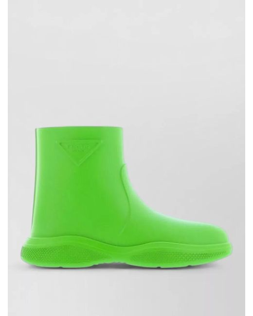 Prada Green Rubber Rain Boots