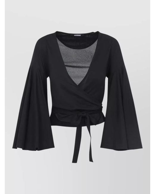Jacquemus Black Le Cache Coeur Ventadou Wrap Top