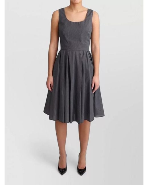 Dolce & Gabbana Blue Polka Dotted Cotton A Line Dress