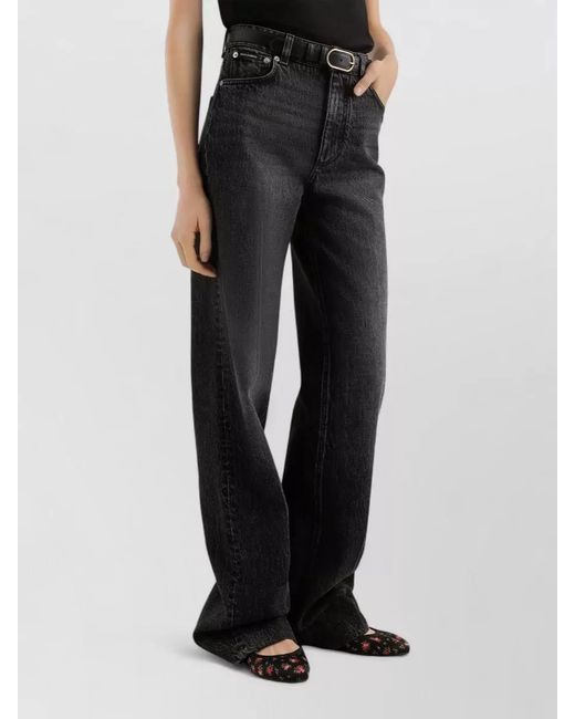 Dolce & Gabbana Black Cotton Wide-Leg Trousers