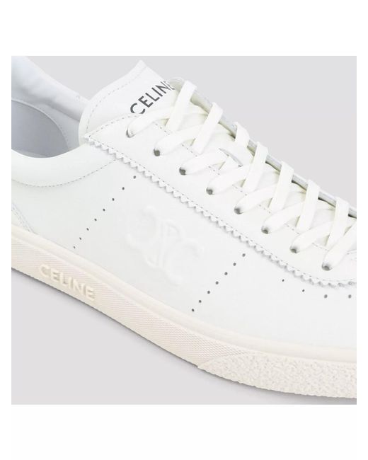 Céline White Calfskin Leather Low-Top Sneakers for men