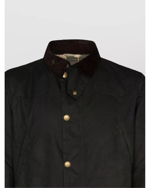 Barbour Black Waxed Cotton Jacket for men
