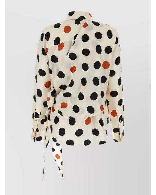 Bottega Veneta White Printed Silk Shirt