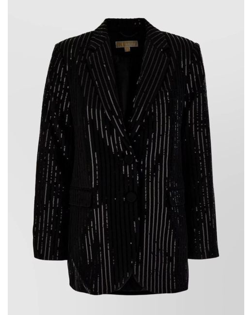 Michael Kors Black Sequined Triacetate Blend Blazer