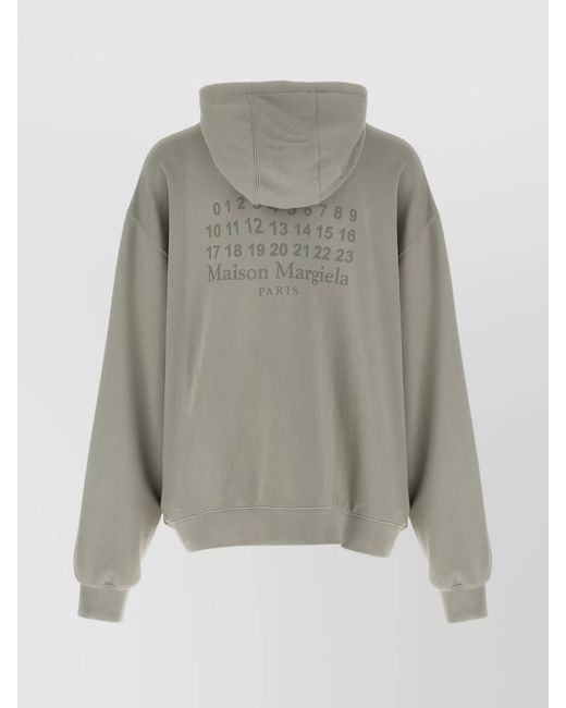 Maison Margiela Gray Cotton Oversized Zip Hoodie for men