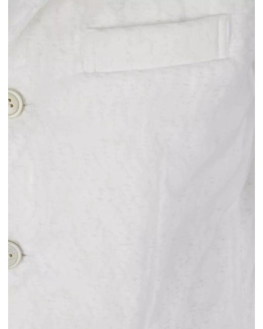 Comme des Garçons White Single-Breasted Coat