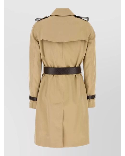 Burberry Natural Twill Trench Coat Long Sleeves Belted