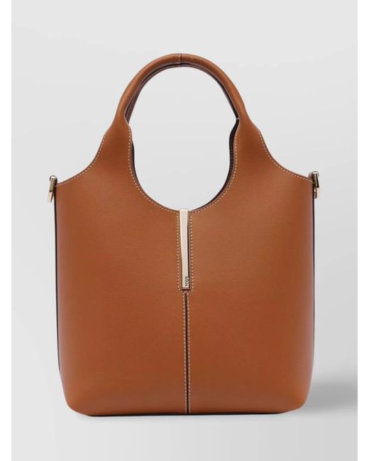 Tod's Brown Shoulder Bag With Removable Strap And Top Handle
