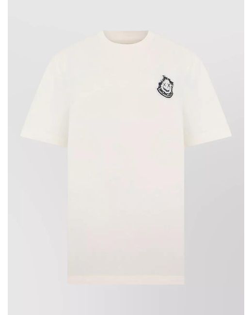 Moncler Natural Logo-Print Cotton T-Shirt for men