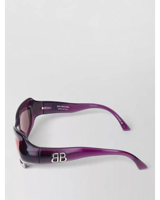 Balenciaga Pink Sunglasses Bb0354S 004 Curved Arms Design