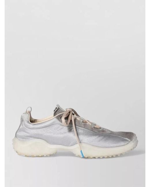 Miu Miu Metallic Nylon Suede Sneakers Modern Sporty Design