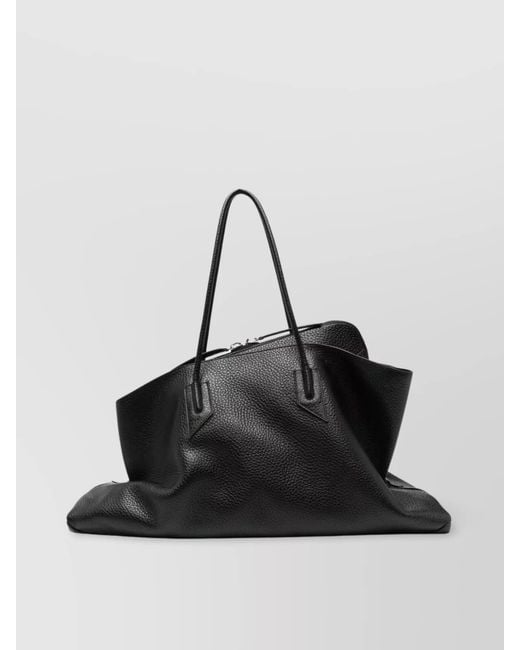 The Attico Black Large Leather Shoulder Bag