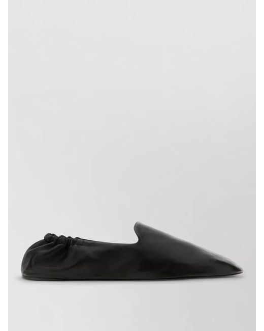 The Row White Nappa Leather Casa Ballerinas Elasticated Back