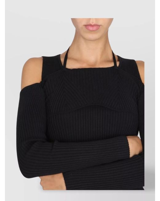 Versace Jeans Couture Black Off-Shoulder Sweatshirt