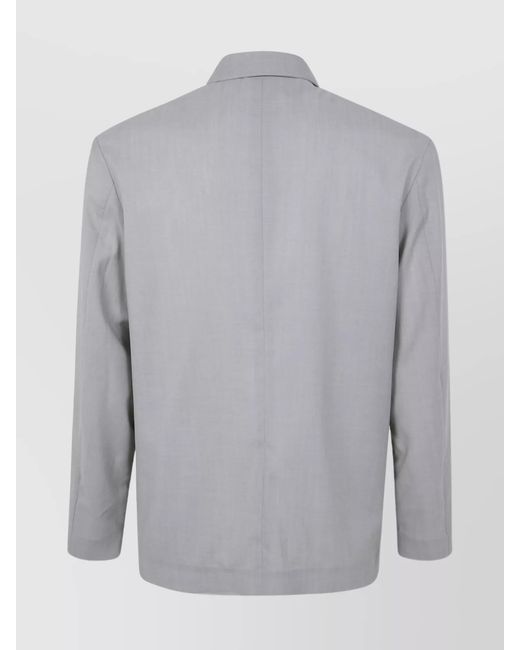 Emporio Armani Gray Virgin Wool Suit Jacket for men