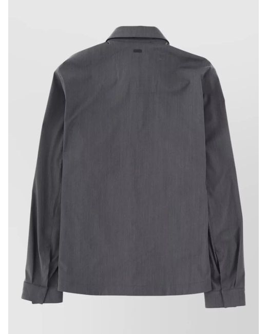 Herno Gray Collared Jacket Long Sleeves Front Pocket for men