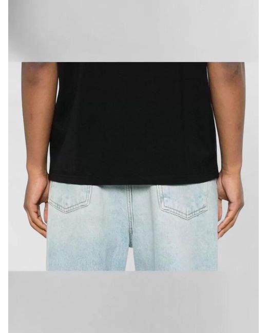Givenchy Black Cotton Poplin T Shirt Choker Detail for men