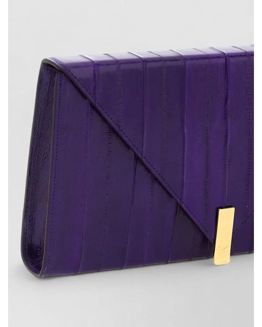 Giuseppe Zanotti Purple Tuxedo Clutch Bag Chain Strap Design