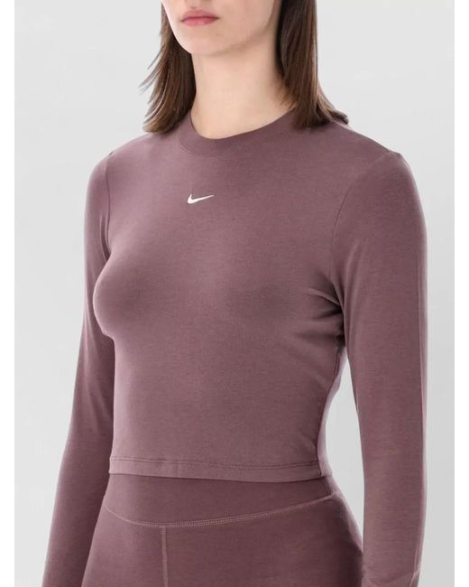 Nike Purple Cropped Long-Sleeve T-Shirt