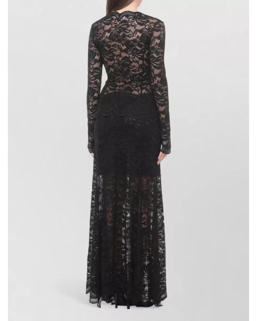 Rabanne Black Lace Sweater Dress Fitted Waist Cutout