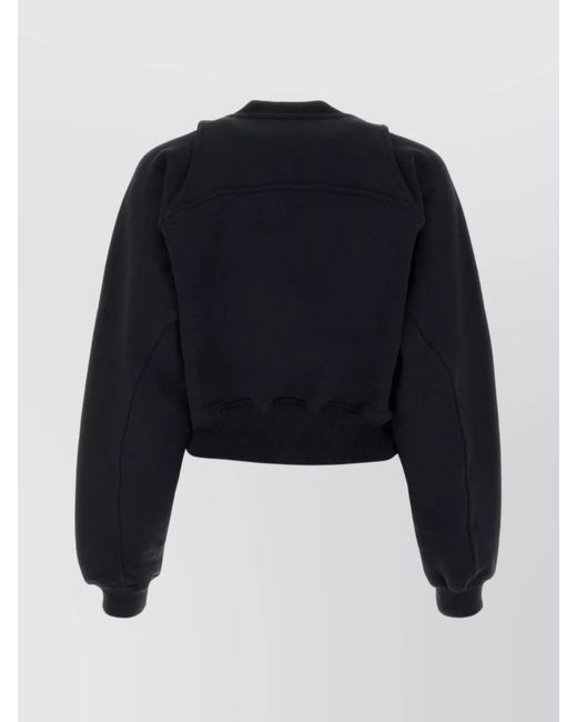 Off-White c/o Virgil Abloh Blue Cropped Cotton Sweatshirt