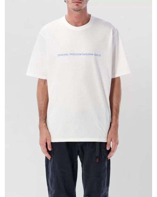 Gramicci White Stone Masters Graphic Cotton Crew T-Shirt for men