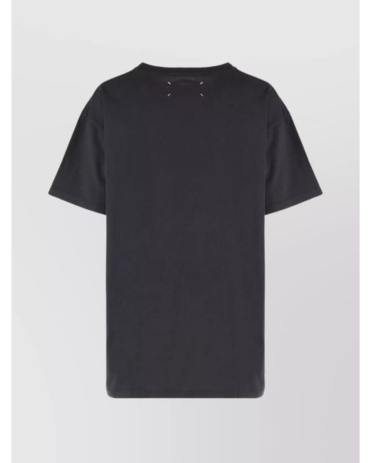 Maison Margiela Black Cotton Logo-Print Crew-Neck T-Shirt