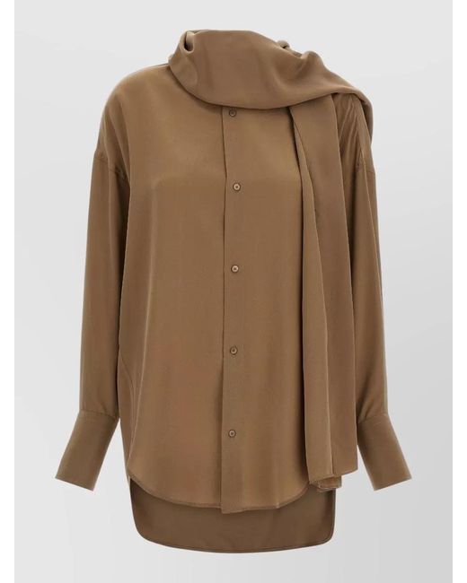 DARKPARK Natural Georgia Shirt Long Sleeves Scarf Detail