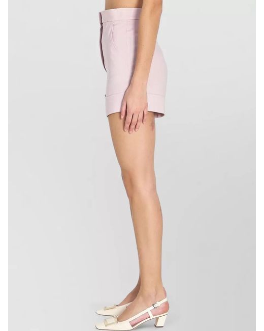 Max Mara Pink Wool Mohair Silk Tailored Shorts