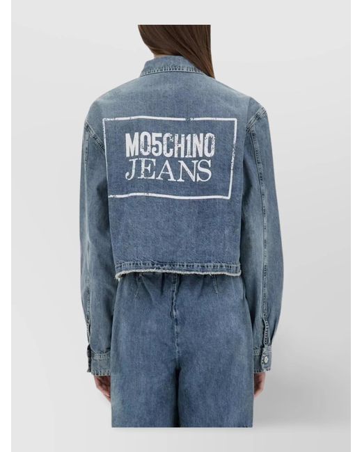 Moschino Blue Denim Cropped Jacket