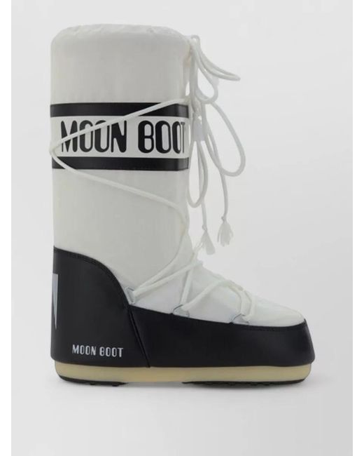 Moon Boot Gray Padded Knee High Platform Sole Boots