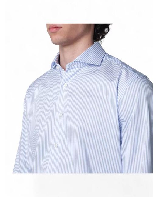 Xacus Blue Shirt Button Down Collar Stripes for men