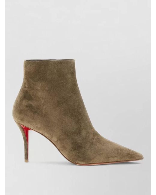 Christian Louboutin Brown Suede Miss Z Booty Ankle Boots