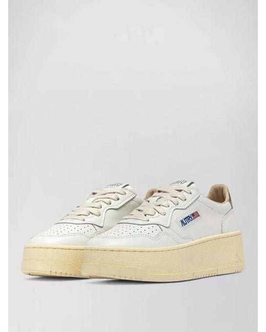 Autry Natural Platform Sneakers Low Metallic Perforated Design