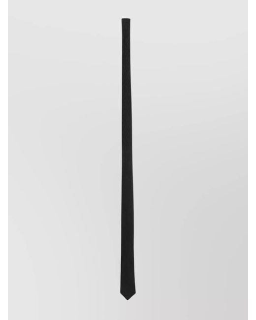Saint Laurent White Silk Jacquard Monogram Tie for men