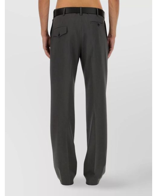 Moschino Black Virgin Wool Straight-Leg Trousers for men