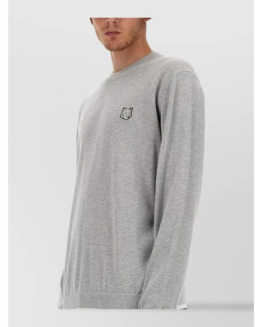 Maison Kitsuné Gray Cotton Jersey Sweatshirt for men