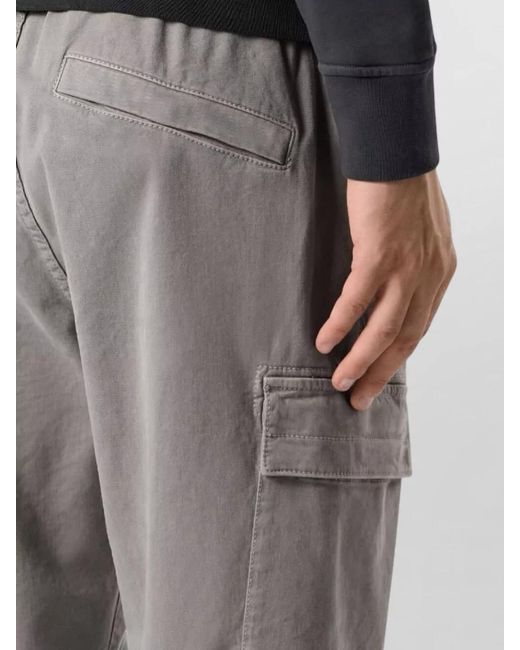 Stone Island Gray Cotton Trousers Cargo Design Multiple Pockets for men