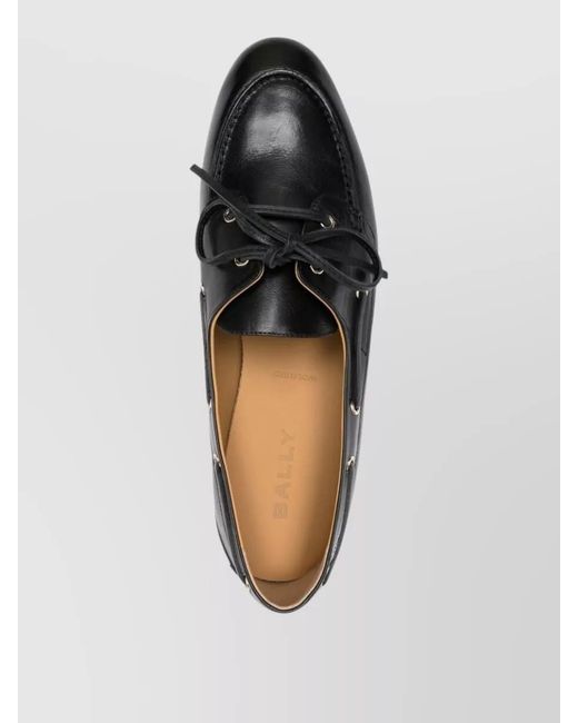 Bally Black Boat Lace Shoes Metal Eyelets Round Toe for men