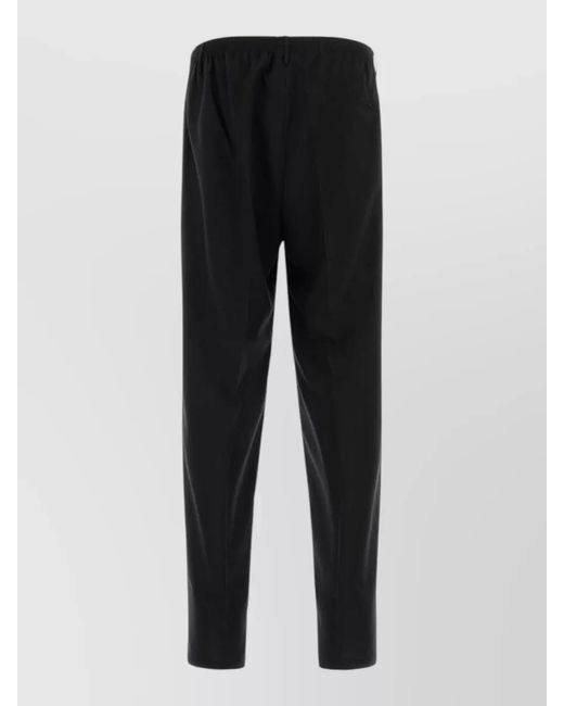 Cellar Door Black Jersey Wide Leg Alfonso Trousers Straight for men