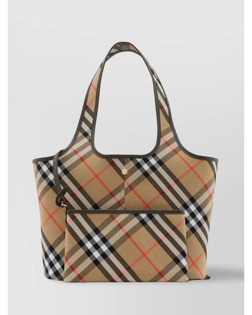 Burberry Natural Check Small Canvas Tote Bag