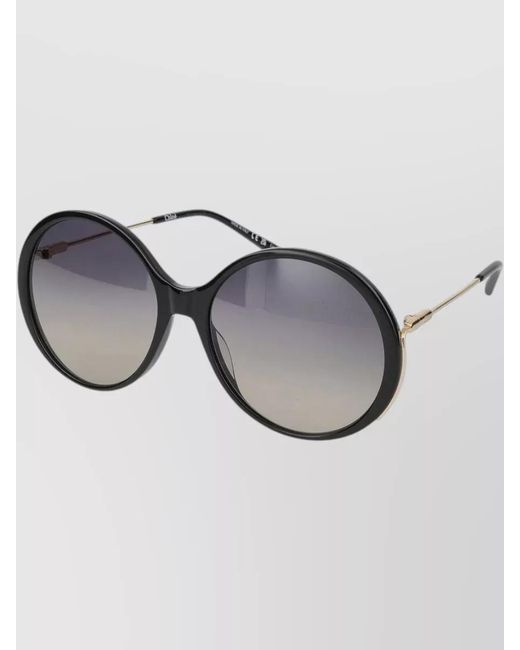Chloé Gray Cat Eye Sunglasses Metal Frame Gradient