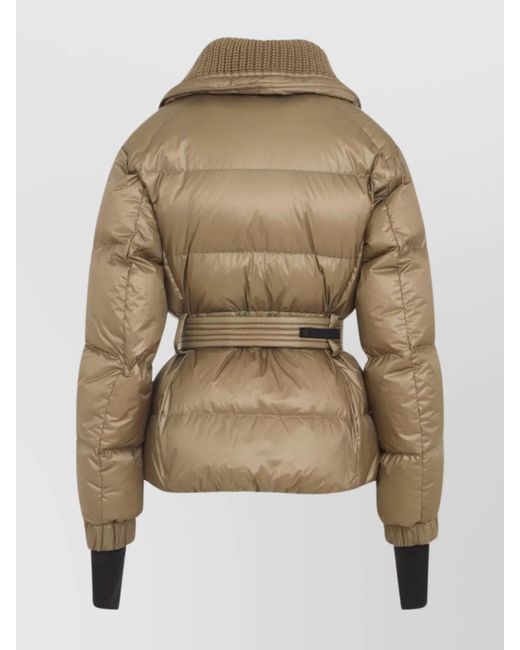 Moncler Natural Bataillouse Belted Ski Jacket