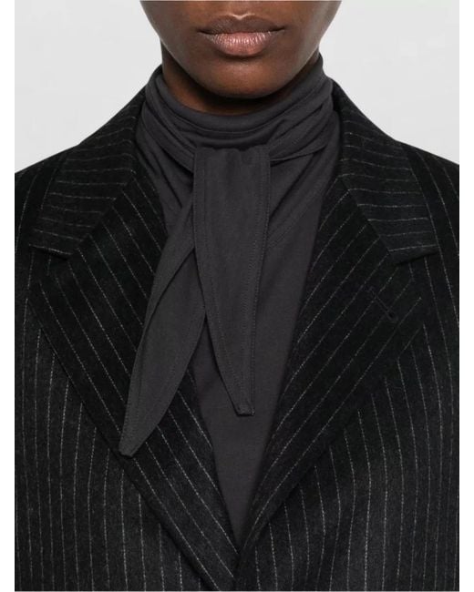 Barena Black Pinstripe Wool Single-Breasted Blazer