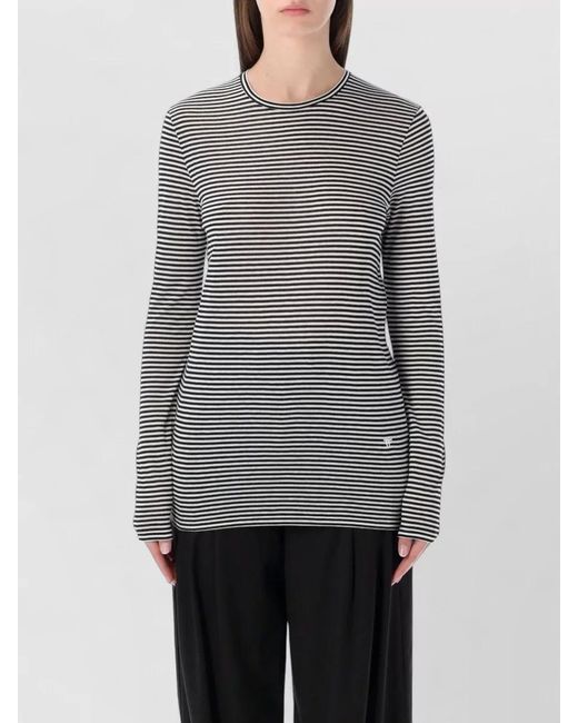 Tom Ford Gray Viscose Fine-Stripe Long-Sleeve T-Shirt